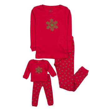 Leveret Girl and Doll Matching Cotton Christmas Pajamas