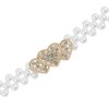 INSPIRE CHIC Women's Pearl Belt Crystal Rhinestone Retro Elastic Thin Waist Belt for Wedding Dress - 2 of 4
