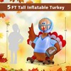Costway 5 FT Inflatable Thanksgiving Turkey Football Player holding Rugby w/Lights - 3 of 4