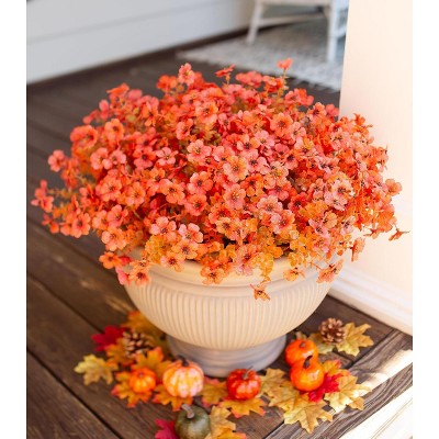 Artificial Flowers for Outdoor Indoor Garden Home Decoration, Faux Flower Daisy with Eucalyptus Leaves Fake Plants Greenery Boxwood Porch Patio