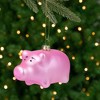 Northlight Pink Pig Glass Christmas Ornament - 4" - 2 of 4