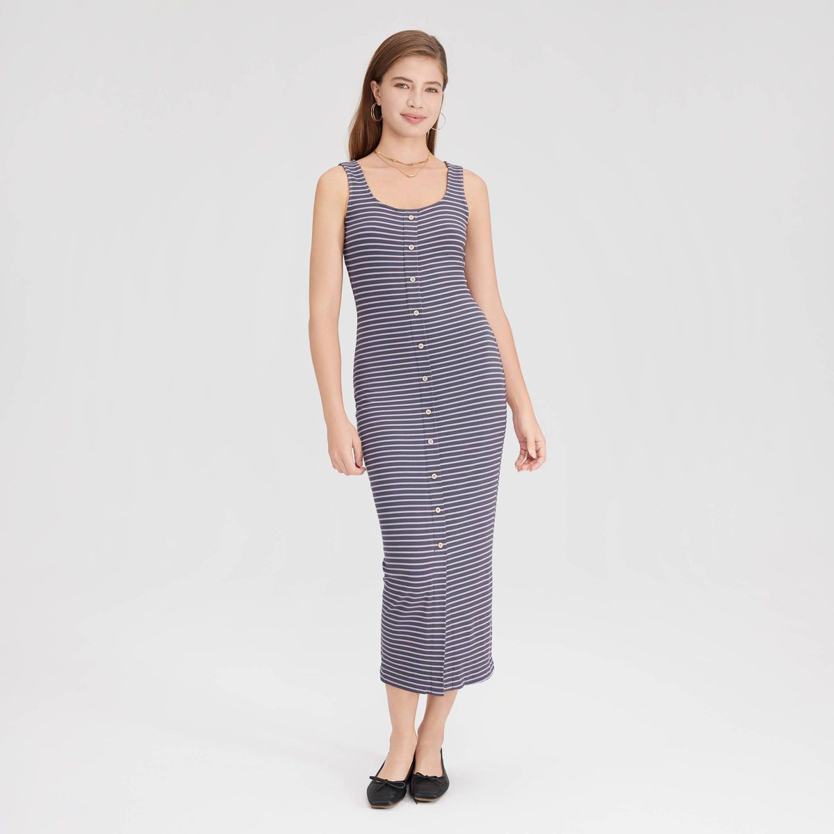 Women's Sleeveless Button-Down Midi Sundress - Universal Thread™