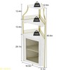 29" Corner Wine & Bar Cabinet - Holds 50+ Bottles, Glass Holder & Adjustable Shelves, Brown MDF - 2 of 4