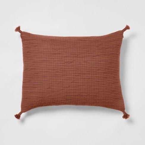 Cognac 20 Washed Organic Cotton Velvet Pillow Cover + Reviews