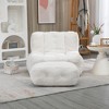 Lyngins Plush Mosha Velvet Bean Bag Chair & Ottoman, Ergonomic Lazy Chair, Fluffy Accent Chair, Indoor Modern Sofa Chair for Adults & Kids - 3 of 4