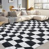 Washable Modern Checkered Area Rug | Stain Resistant Soft Geometric Throw Rug | Non-Slip Low Pile Accent Carpet for Living Room, Dining, Nursery - 2 of 4