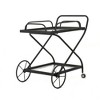 Mobile Bar Cart, Home Serving Cart With Wheels, Bar Cart With 2 Tempered Glass Shelves, Handle, Metal Frame Kitchen Cart - 4 of 4