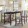 5 PCS Bar Height Dining Set with 4 Upholstered Bar Stool&Faux Marble Table, Counter Height Dining Set Bistro Dining Set, Mid-century Modern-ModernLuxe - 2 of 4