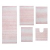 Gradiation Bathroom Decor, Washable Rug, Bathroom Mat, Bathroom Rug Set, Bath Mat Set, Bath Floor Mat Non-Slip, 5 Pcs Set with Contour, Pink - 2 of 4