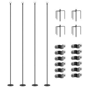 Outsunny String Light Poles, Steel Hanging Lighting Stand for Patio, Backyard, Deck, Wedding, Party - 1 of 4