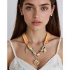 Bandana Charm Necklace for Women-Dainty Gold Carabiner Beach Charm Necklace Sun Conch Cross Pendant Scarf Necklaces,Fabric Statement Jewelry - 3 of 4