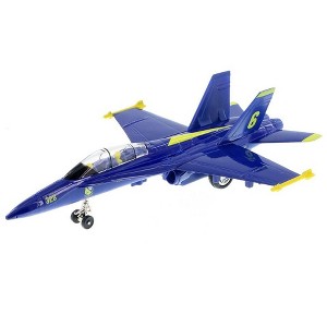 Playmaker Toys ? United States Navy Blue Angels F/A-18 Super Hornet Fighter Jet 9inch Die Cast Metal Model Toy w/Pullback Action - 1 of 4