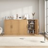 MAYEERTY Freestanding Storage Cabinet Wooden Decorative Cabinets for Home, Office, Small Space, Brown, 31*31*16in - 3 of 4