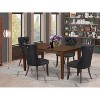 5-Piece Rectangular Mahogany Finish Solid Wood Top-Upholstered Dining Room Set-Seats 4 - 2 of 4