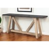 HomeRoots 70" Black and Brown Solid Wood Trestle Console Table - 2 of 4
