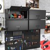 Munora - Lockable Metal Garage Wall Cabinet with Flip-Up Door - Hydraulic Support, Rust-Resistant - Black - 2 of 4