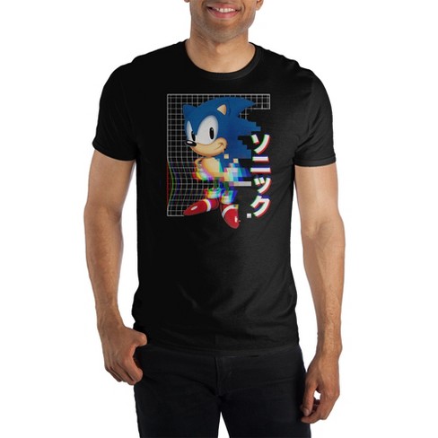 Sonic The Hedgehog With Kanji Men's Black Graphic Tee-xxl : Target