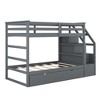 YOOCOZZ Twin-Over-Twin Bunk Bed with Twin Size Trundle and 3 Storage Stairs - 3 of 4