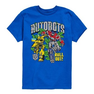Boys' - Transformers - Optimus Prime and Bumblebee Autobots Roll Out Short Sleeve Graphic T-Shirt - 1 of 4