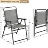 Yaheetech Set of 2 Outdoor Foldable Dining Chairs with Backrest and Armrests - 3 of 4