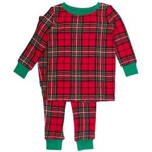 RuffleButts SoftSnooze Gender Inclusive Holiday Long Sleeve Pajama Set - 1 of 2