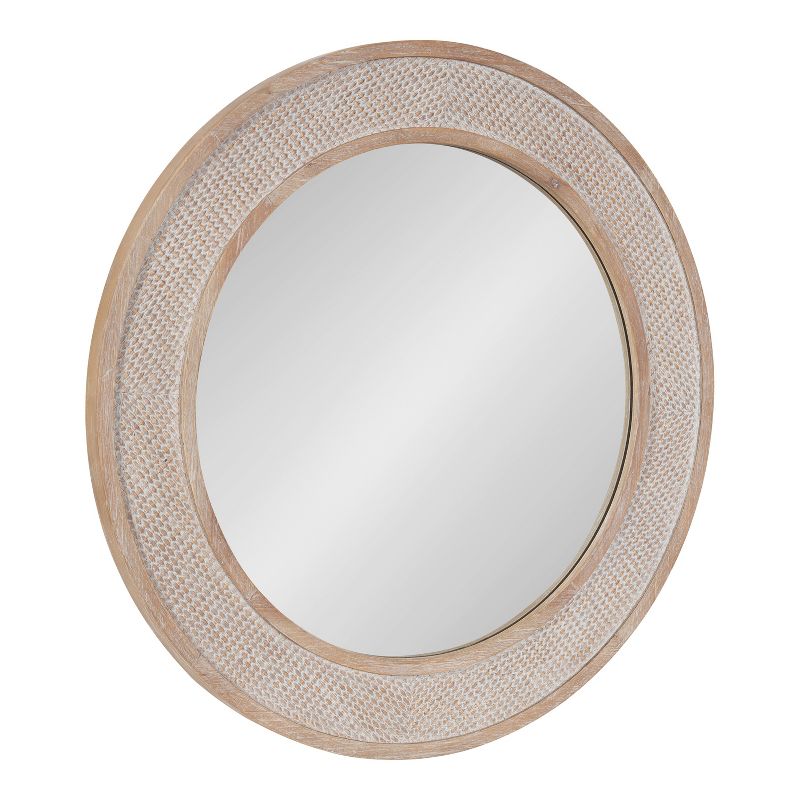 Kate and Laurel Cannondale Round Wood Round Mirror, 28" Diameter, Natural, 1 of 8