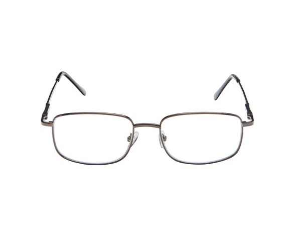 Danville Reading Glasses - Metal Large Rect..  with Black Tips +1.25