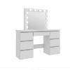 Okak Modern Makeup Vanity with 7 Drawers, Compact Vanity with Large Mirror and Ample Foot Space, Vanity Desk for Bedroom, Living Room, Matte White - 4 of 4