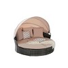 Outdoor Furniture Patio Round Daybed,Patio Chaise Lounge With Retractable Canopy,Cushions And Storable Table -Maison Boucle - 4 of 4