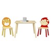 Dexmalle Kids Table and 2 Chairs Set,Lion&Monkey - 2 of 4