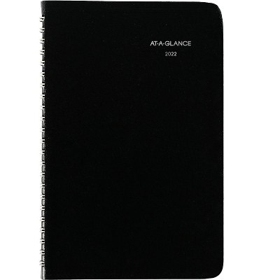 AT-A-GLANCE 2022 5" x 8" Appointment Book DayMinder Black G210-00-22