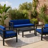 4-Piece Patio Furniture Set, Aluminum Outdoor Sofa with Removable Cushion&Coffee Table,Modern Patio Conversation Sets 4-Seater for Porch,Backyard - 3 of 4