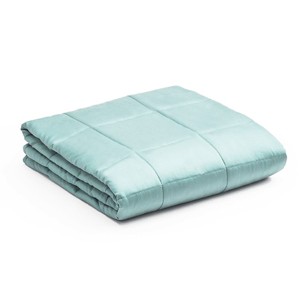 Costway 15lbs Premium Cooling Heavy Weighted Blanket Soft Fabric Breathable 48''x72'' Pink\Blue\Light Green - 1 of 4