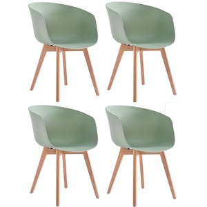 Nordlys Set of 4 Wood and Polypropylene Dining Chairs Modern Design Style Dining Room - 1 of 4
