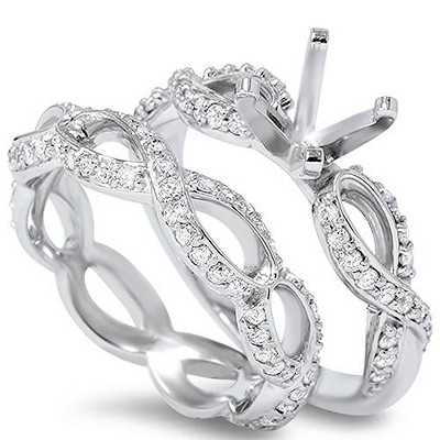 Pompeii3 5/8ct Infinity Engagement Wedding Ring Semi Mount 14k White Gold