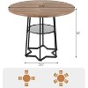 Acekool 38.6" Round Dining Table, Hexagon Metal Base, Hidden Storage Net, Seats 4, Modern Style, Easy Assembly, - 3 of 4