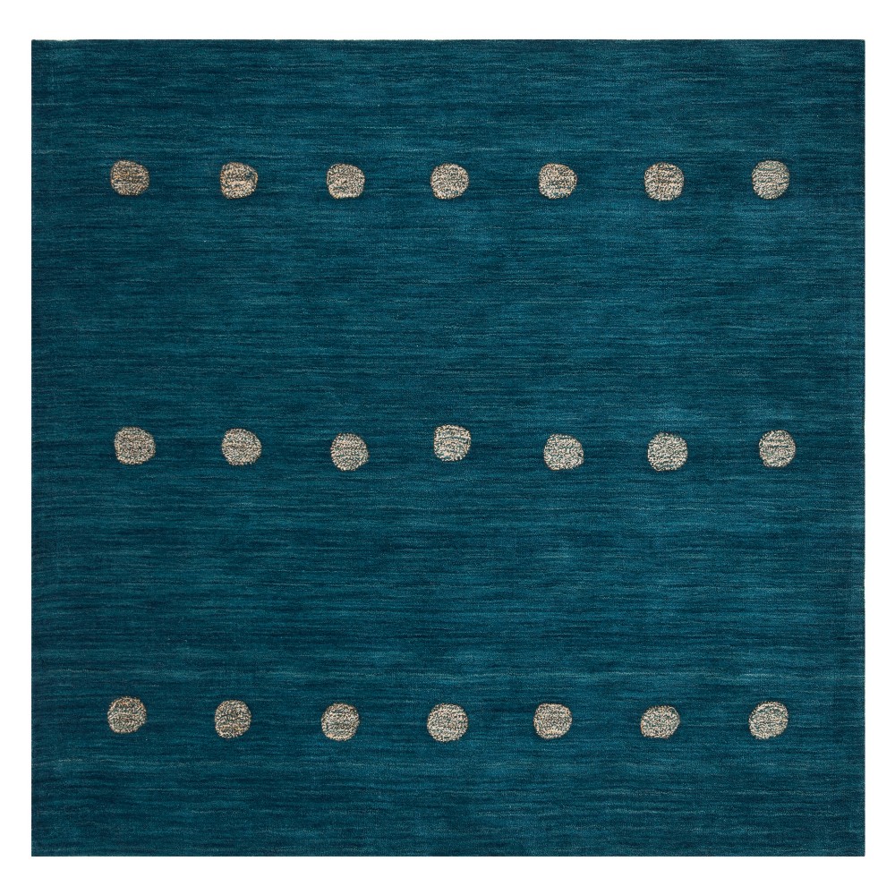 6'x6' Polka Dots Loomed Square Area Rug Blue - Safavieh