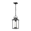AZL1 Life Concept Decorative Lantern Outdoor Pendant Lantern Industrial Style with Ribbed Glass for Porch Gazebo Patio, Black, 9.83"*9.83"*19.3" - 2 of 4