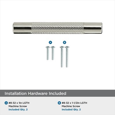 Polished Nickel Modern Industrial Bar Cabinet Pull