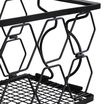Black Metal Collapsible 8-Bottle Tabletop Wine Rack