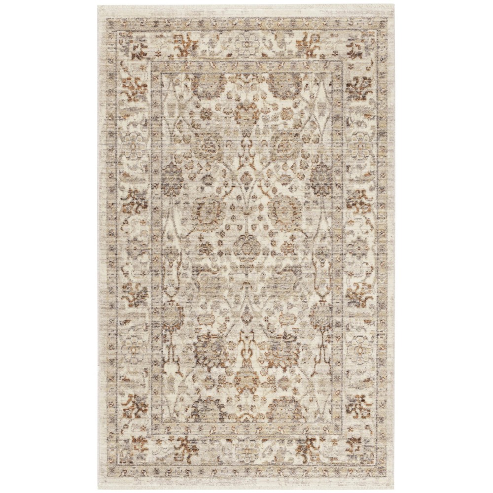 4'x6' Floral Loomed Area Rug Cream/Light Brown - Safavieh