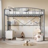 Twin Loft Bed with Stairs & Arched Guardrail, Metal Platform Bed with Strong Slats, Space-Saving, Noise-Free, No Box Spring Needed, Kids & Dorm Room - 4 of 4