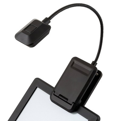 Black Quad LED Clip-On Reading Light with Flexible Neck