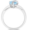 EVERLY JEWELRY |  Sterling Silver 1ct TGW Heart Shape Sky Blue Topaz and Diamond Accent Wrap Ring - 4 of 4