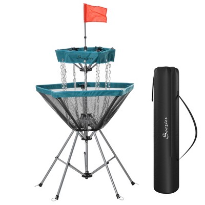 Soozier Portable Disc Golf Basket Target with 12-Chain, Easy Carry Bag
