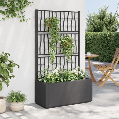 vidaXL Garden Planter White Polypropylene Large Planters