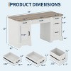 Executive Office Desk,58" Office Desk with Storage, Wood Executive Computer Desk with File Drawer, Storage Cabinet for Home Office Remote Work - 2 of 4