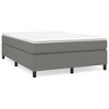 vidaXL Queen Size Box Spring Bed Frame, Dark Gray Fabric with Plywood and Engineered Wood - 3 of 4