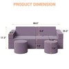 13 Pcs Kids Modular Play Couch, Washable Velvet Covers, Building Fort Sofa Couch Set, Child Sectional Sofa, for Playroom, Living Room - 2 of 4