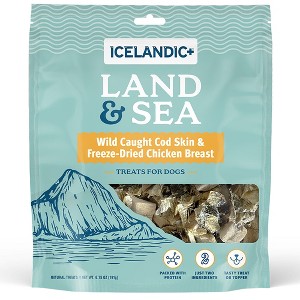 Icelandic+ Land & Sea Wild Caught Cod Skin & Freeze-Dried Chicken Breast - 1 of 4